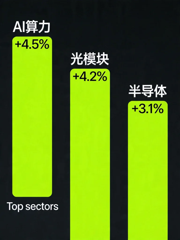行业板块涨跌幅排行,AI算力、光模块、半导体领涨